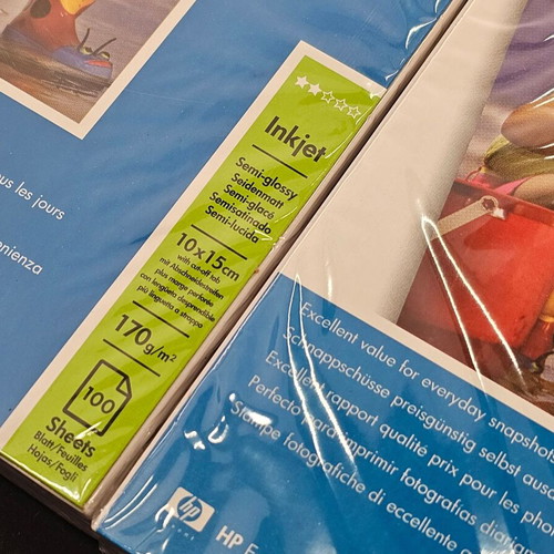 HP photo paper 10x15 new, pack of 5
