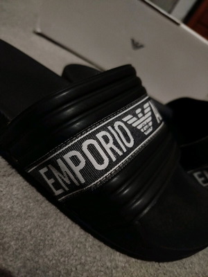 Emporio Armani slides in good condition, size 43, black