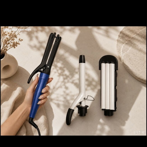 Philips 3-in-1 styling tool used with curling iron, straightener, and waffle plate