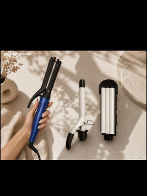 Philips 3-in-1 styling tool used with curling iron, straightener, and waffle plate