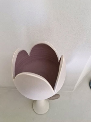 Handmade ceramic tulip decoration used