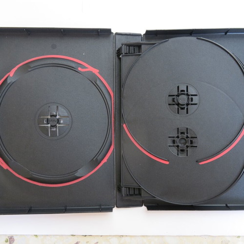DVD case 10-disc used, black with red lines