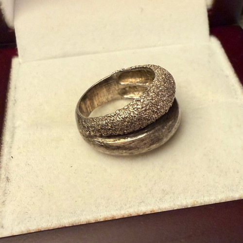 Ring genuine silver used, double band, size 56