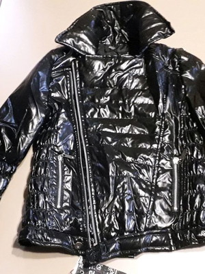 Biker jacket new for girls, black, size 146 cm