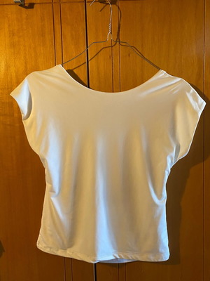 Stradivarius white open-back top new, size L