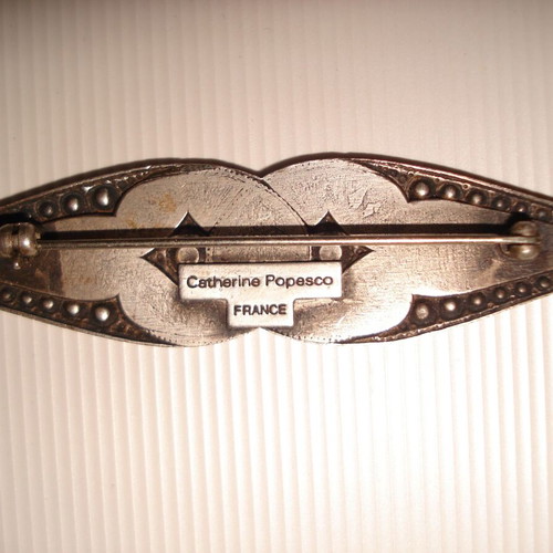 Catherine Popesco France vintage pin used 9.6cm 2cm