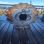 Vintage glass table clock shell-shaped new