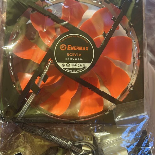 Enermax UCEV12 Twister Everest 120mm fan with Red Fire LED, new