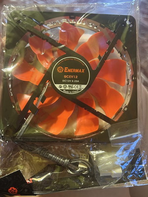 Enermax UCEV12 Twister Everest 120mm fan with Red Fire LED, new