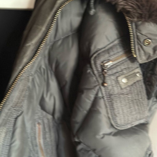 Replay unisex down puffer jacket with fur, like new, size M
