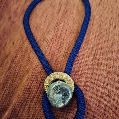 Vintage handmade necklace used, blue