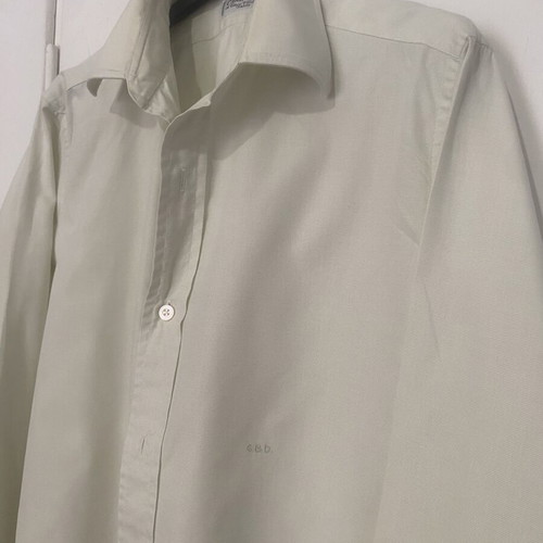 Charvet Men Long-Sleeve Dress Shirt like new, French cuff, high-quality cotton