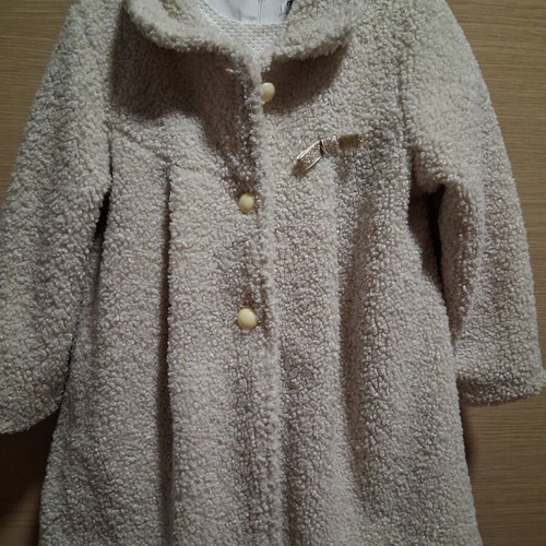 Evita dress and coat set for 3-year-old girls new, beige and gold glitter