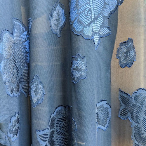 Jean Marie kimono used blue transparent with rose pattern