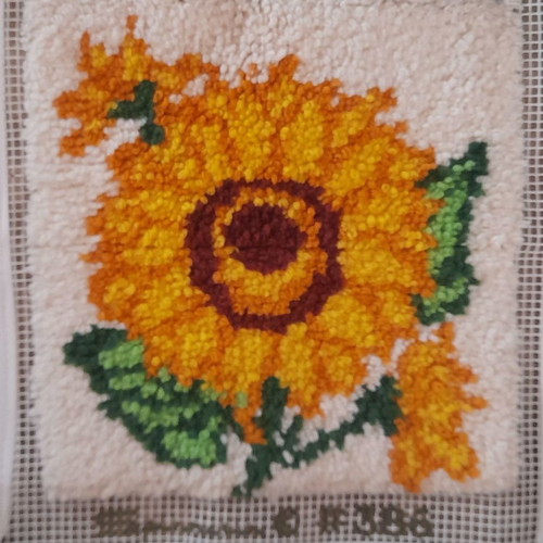 Handmade decorative pillow with canvas rug 40x40cm