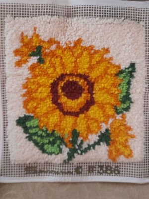 Handmade decorative pillow with canvas rug 40x40cm