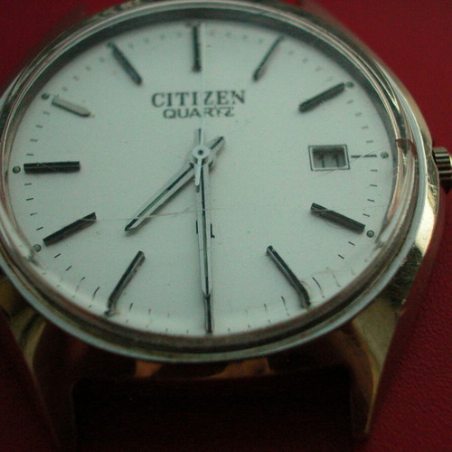 Citizen Quartz vintage watch used, silver, for repair or parts
