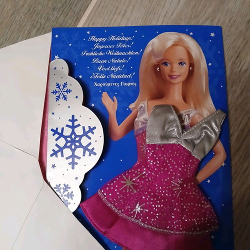Barbie collectible birthday card with gift dress 1995 new