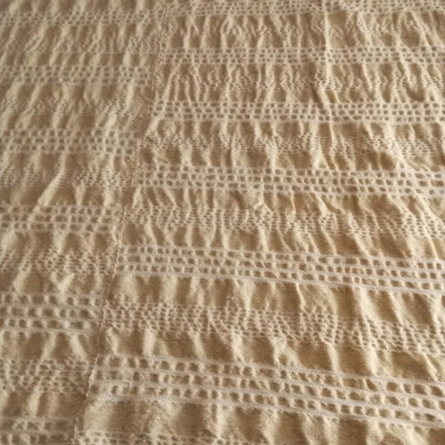 Woven blanket throw like new, handmade ecru