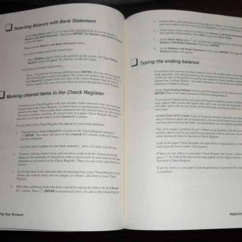 Quicken Program Disk and User's Manual used for Apple IIGS, IIc, IIc Plus, IIe