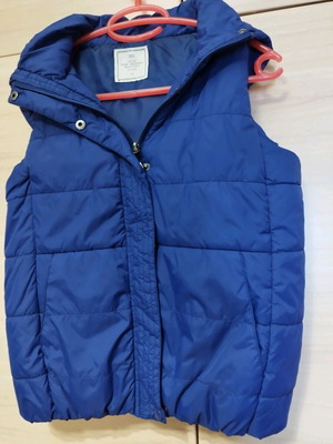 Μπουφάν - γιλέκο με καρό κουκούλα μωβ Pink Woman size M σαν καινούργιο