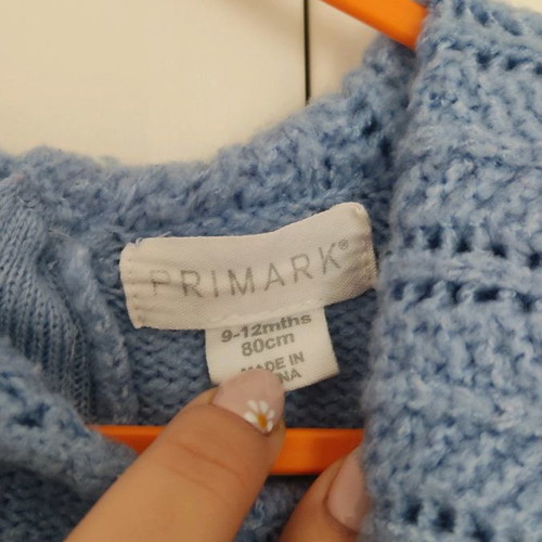 Primark knitted pullover for 9-12 months with large collar and puff sleeves