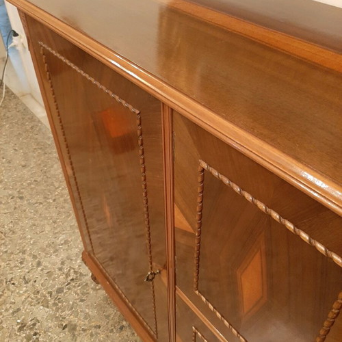 Buffet Baraki with Marquetry like new, 3 cabinets and mirror