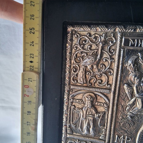 Silver icon Panagia Soumela 950 grade, 27×23 cm