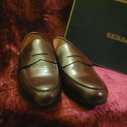 Sebago Penny Leather Shoes Size 43.5 New Brown