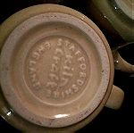  2 Vintage Staffordshire England Kiln Craft Ποτήρια Κούπες Καφέ 1970