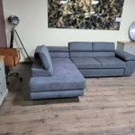 Gray fabric corner sofa with sleep function and storage new