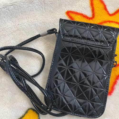 Small black patent leather crossbody bag like new