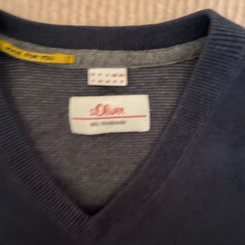 S.Oliver men's sweater used, cotton, blue, size S