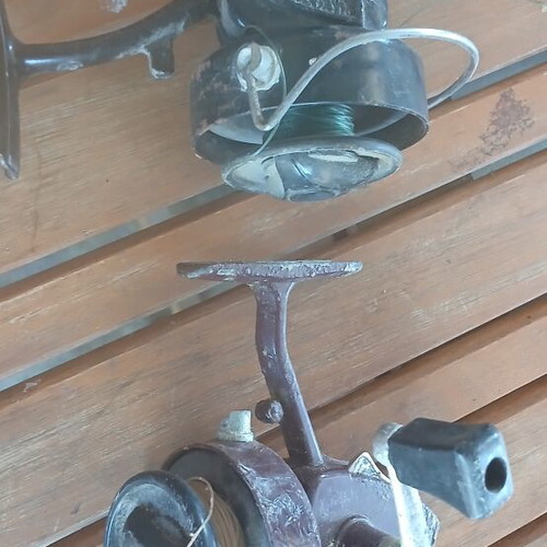 Fishing reel mechanisms vintage, used, set of 2