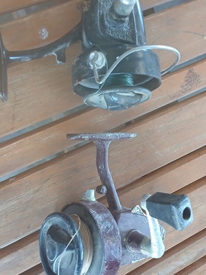Fishing reel mechanisms vintage, used, set of 2