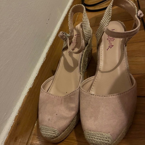 Espadrilles pink used, size 39, wedge sandals