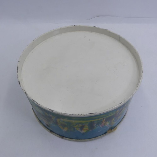 Vintage Greek 60s Litho Tin Toy Drum Squirrel used