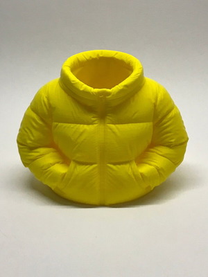 Puffer Jacket 3D Printed Pen Holder new, yellow