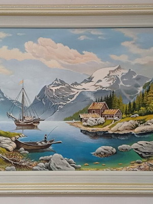 Painting in frame acrylic on canvas like new