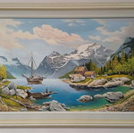 Painting in frame acrylic on canvas like new