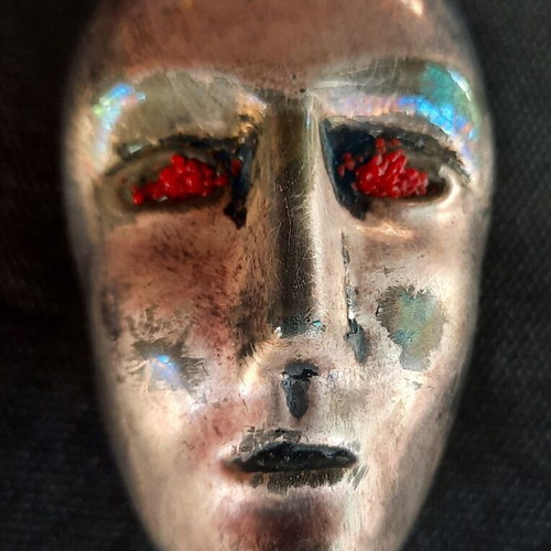 Crystal & Silver Sculpture like new, Brains series Kosta Boda Bertil Vallien
