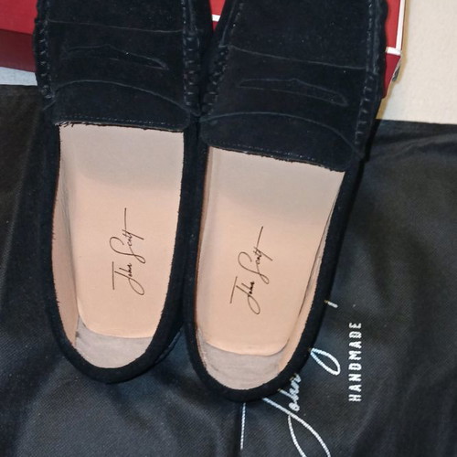 John Scott handmade women's leather moccasins like new, size 41, black