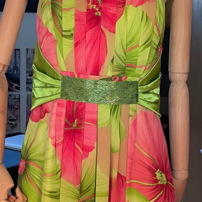 Cocktail dress Carlo Pignatelli new, strapless floral, size 46