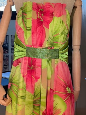 Cocktail dress Carlo Pignatelli new, strapless floral, size 46
