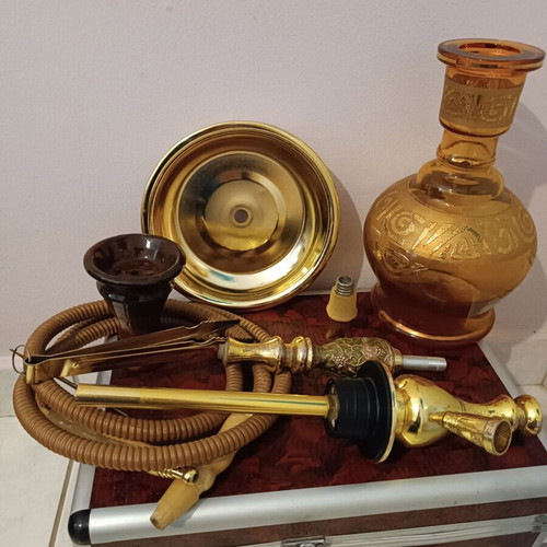 Ager Hookah 64cm like new in case with one hose outlet