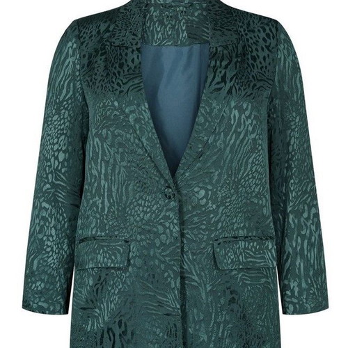 Zizzi blazer with print No 48 cypress green, new, 4XL