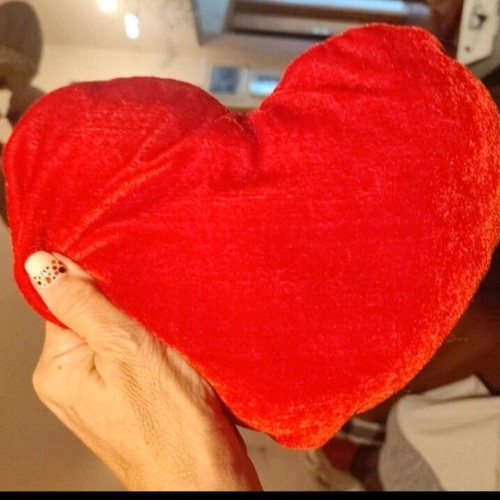 Heart pillow used, plush with embroidered 'I love you'