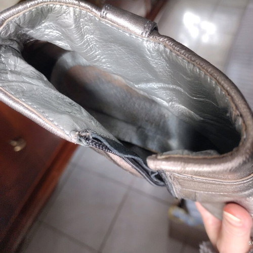 Silver boots like new, size about 37