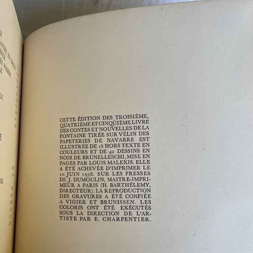 'Contes et Nouvelles' by Jean de La Fontaine, used hardcover books 1937-1938