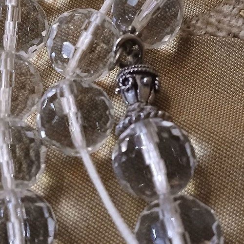 Worry beads like new with polygonal glass beads and silver elements